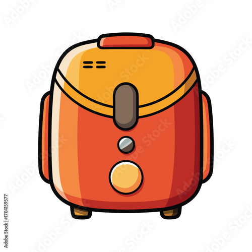 Cartoon Air Fryer Isolated on White Background Vector Illustration