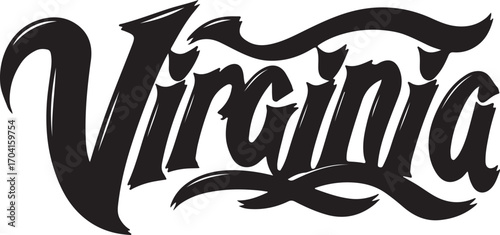 Tablou pe pânză Virginia with modern style duff calligraphy style۔