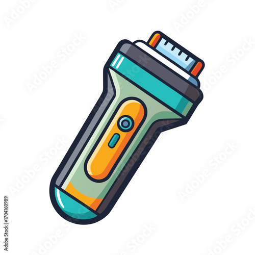 Cartoon Electric Shaver Isolated on White Background Vector Illustration