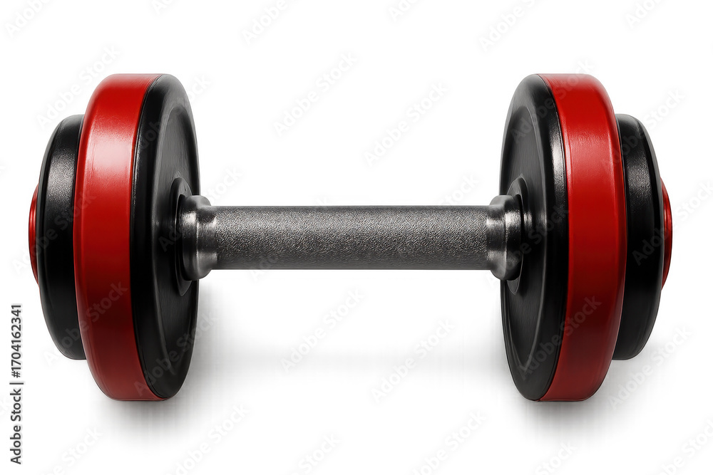Naklejka premium Red and black dumbbell isolated on transparent background