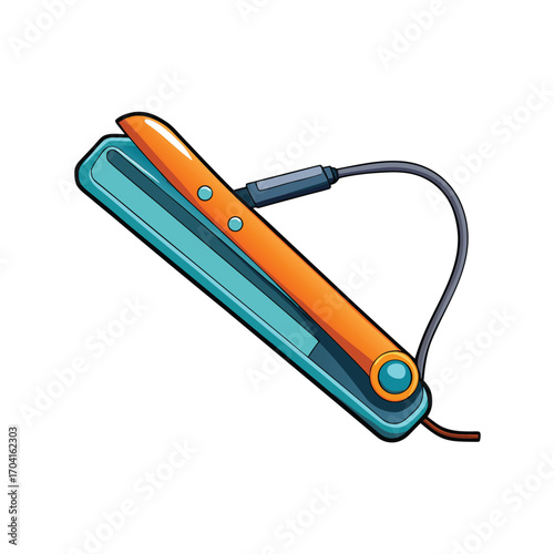 Cartoon Hair Straightener Isolated on White Background Vector Image