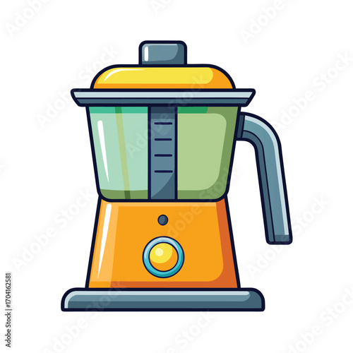 Cartoon Juicer Machine Illustration Isolated on White Background