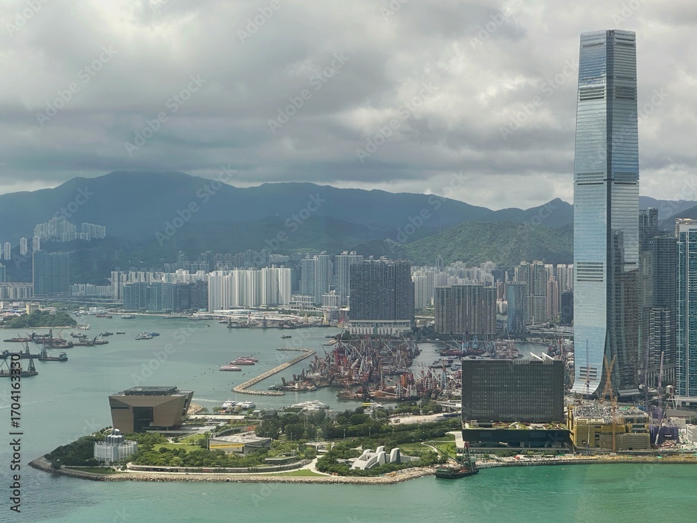 Obraz premium aerial view of hong kong city