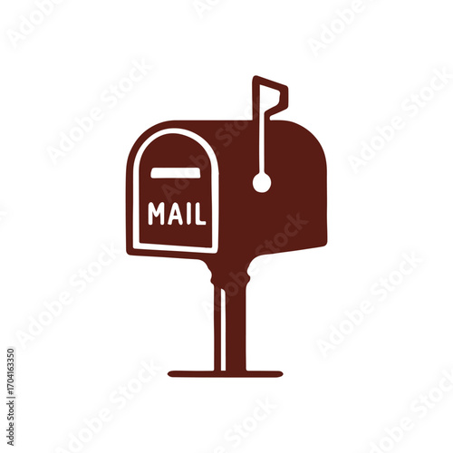 Vintage Mailbox Icon Simple Design For Communication Services