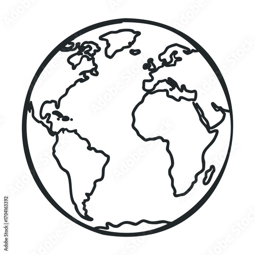 Exploring global connections through a minimalist earth illustration digital art creative environment artistic perspective. Vector illustration
