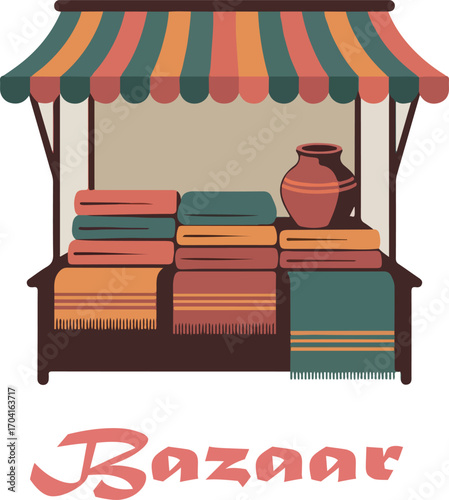 Shopping bazaar logo icon vector white background .