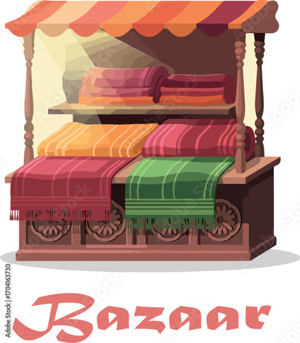 Shopping bazaar logo icon vector white background .