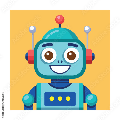 Cartoon Robot Smiling Vector Image