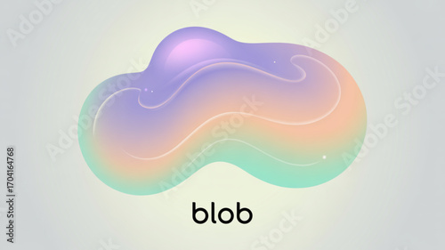 Abstract gradient blob shape vector design element for modern graphic design and creative background artwork use