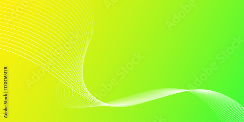 Abstract green wave element for design. Digital frequency track equalizer. Stylized line art background. 