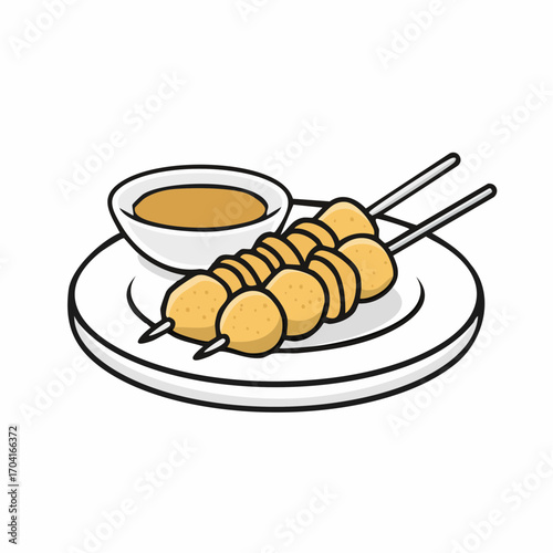 Delicious grilled skewers with peanut sauce for a savory treat