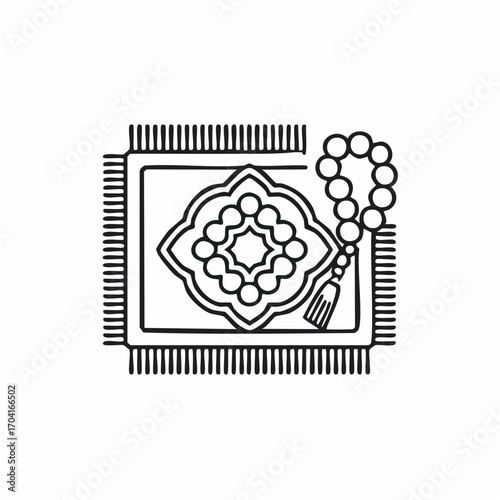 Prayer Mat and Tasbih Islamic Prayer Essentials