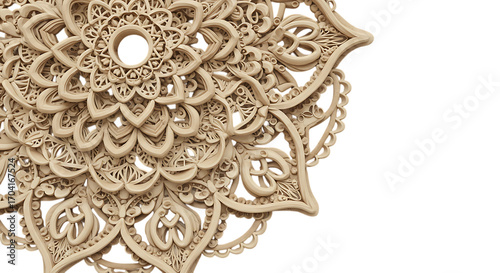 Intricate golden mandala pattern close-up texture background