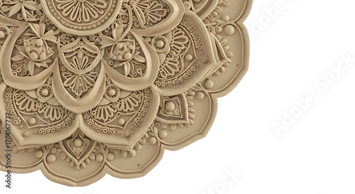 Intricate golden filigree floral design abstract pattern close-up