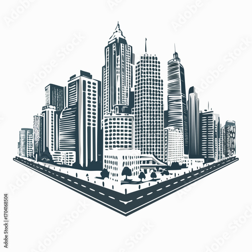 Linocut stamp texture, grunge urban background, vector illustration