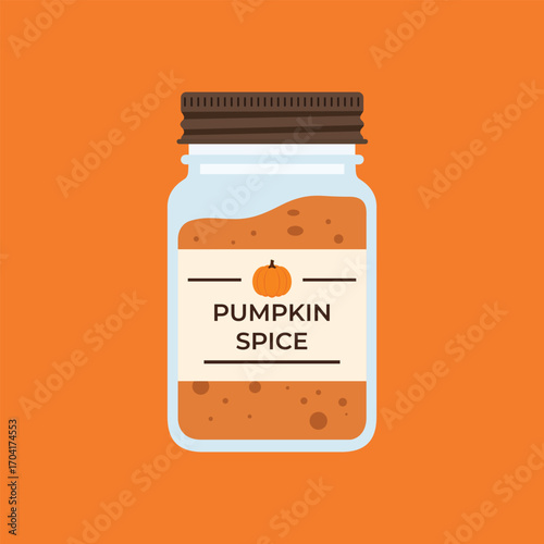Pumpkin spice jar with transparent background