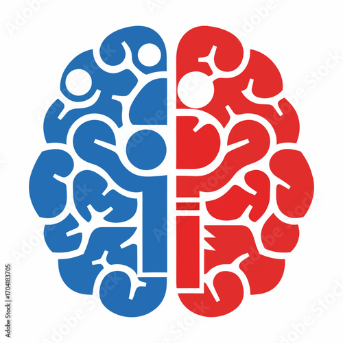 Symbolic representation of human intelligence with left and right brain hemispheres