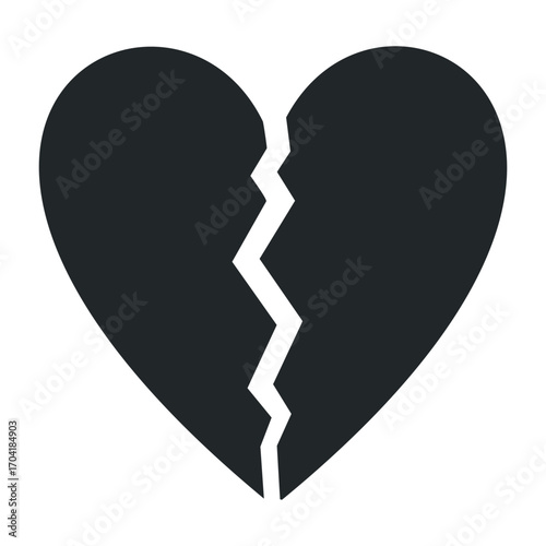 Emotional heartbreak symbol digital illustration graphic design abstract conceptual visual online art. Vector illustration