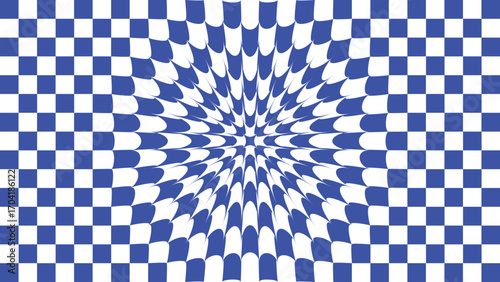 Blue Checkered Board Background Design, Blue & White Mosaic Wallpaper Vector