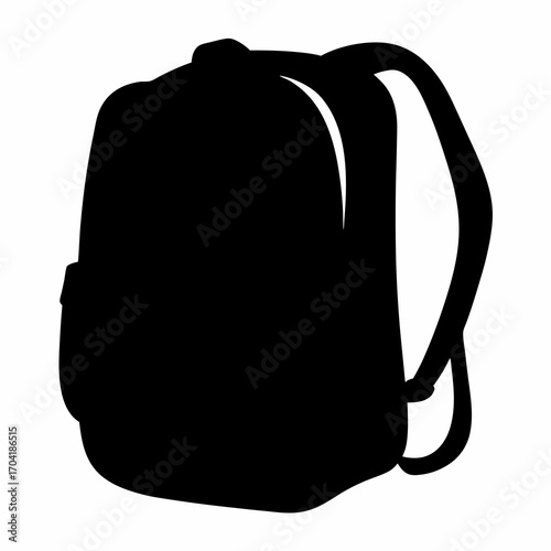 Stylish Black Backpack Illustration on White Background for School and Travel
