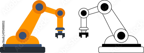 Robotic arm or mechanical arm icon . industrial robot vector icon . robotic arm sign . universal . Thin line robot arm vector illustration . Mechanical robot arm machine icon