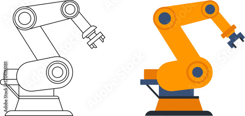 Robotic arm or mechanical arm icon . industrial robot vector icon . robotic arm sign . universal . Thin line robot arm vector illustration . Mechanical robot arm machine icon