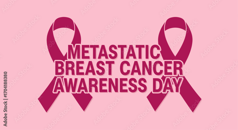 Fototapeta premium Metastatic breast cancer awareness day ribbon symbol support hope community health awareness celebration vector