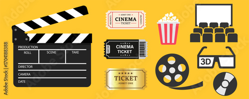 Cinema icons, entertainment icons, movie production icons etc.