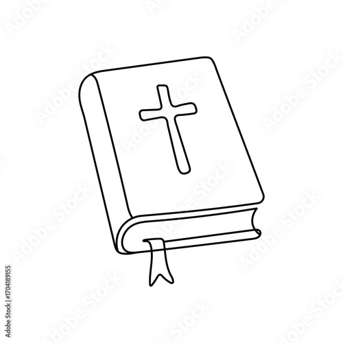Bible book thin line icon Editable stroke