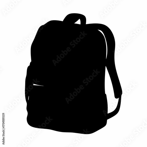 Backpack silhouette on a white background perfect for back to school needs