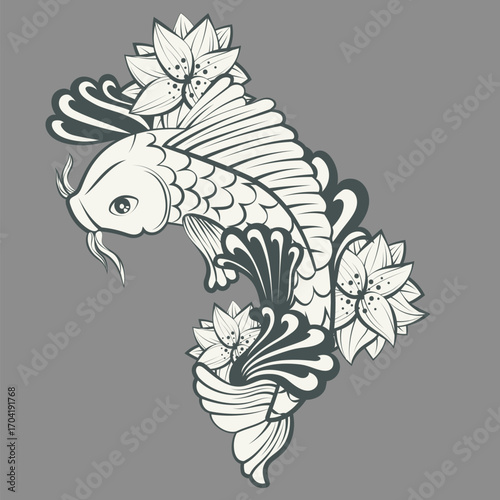 fish koi vector design illustration