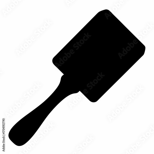 Silhouette of a cake server spatula isolated on white background kitchenware