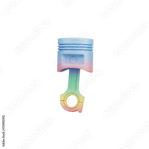 Colorful gradient piston isolated on transparent background