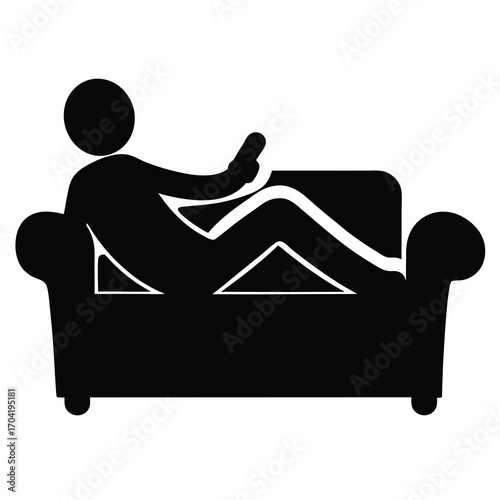 Relaxing on the couch person watching television with a remote in hand