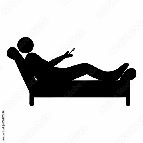 Relaxing on the couch person watching television with a remote in hand