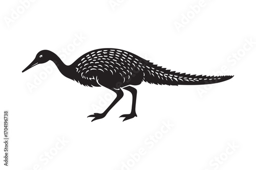 Stylized silhouette of a prehistoric bird