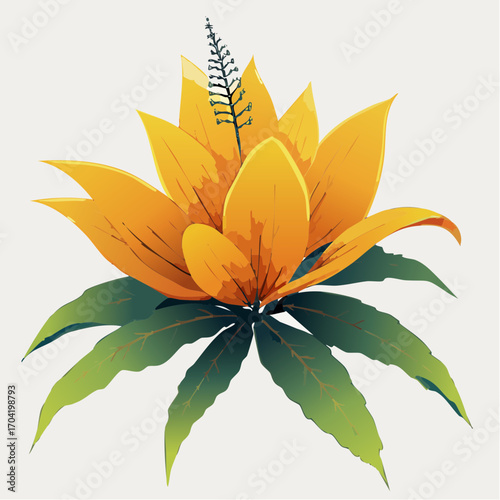 pink cassia blossoms elegant botanical vector illustration for floral branding