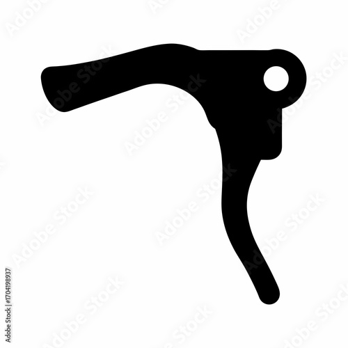 Illustration of a vintage bicycle brake lever silhouette on white background