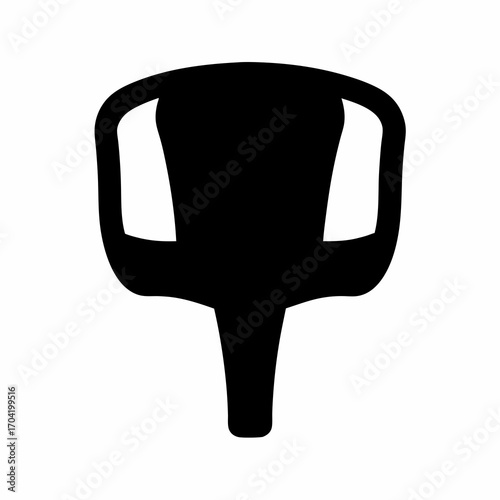 Abstract silhouette of a modern office chair in bold black color