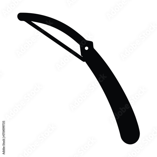 Black Silhouette of a Vegetable Peeler Kitchen Tool on White Background