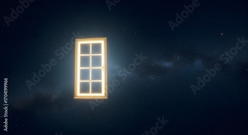 A glowing window floating in the air, symbol of vision.