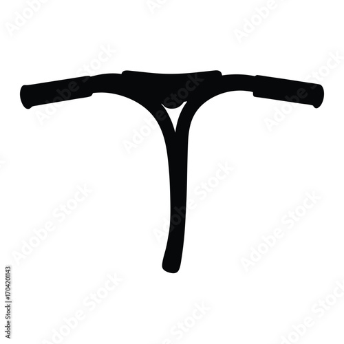 Stylized black silhouette of scooter handlebars on a white background.