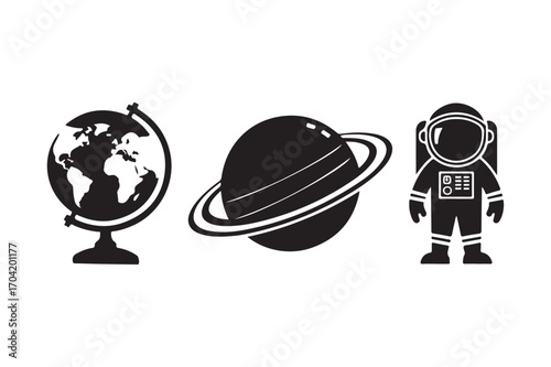 Space exploration and discovery icons