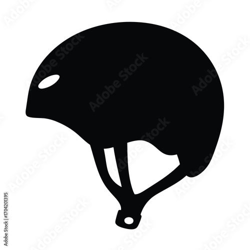 Black silhouette of a protective helmet for biking or other sports