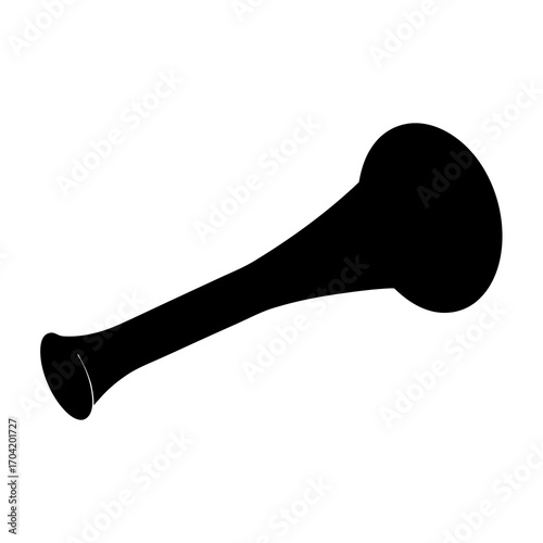 A Vintage Doctor's Tool Black Silhouette of a Medical Stethoscope or Trumpet