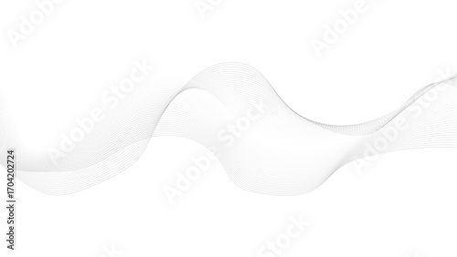 Abstract smooth wave on a white background. Dynamic sound wave flowing wave lines. Digital frequency equalizer. digital Stylized line art background. 