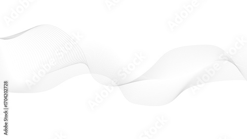 Abstract smooth wave on a white background. Dynamic sound wave flowing wave lines. Digital frequency equalizer. digital Stylized line art background. 