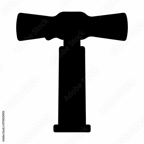 Silhouette of a Winged Corkscrew Wine Opener with a T shaped body