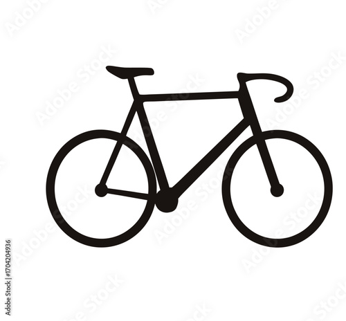 Simple black and white bike illustration for sporting or recreational purposes