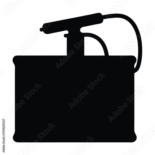 Black Silhouette of a Plunger Detonator for Explosives with Electrical Connection
